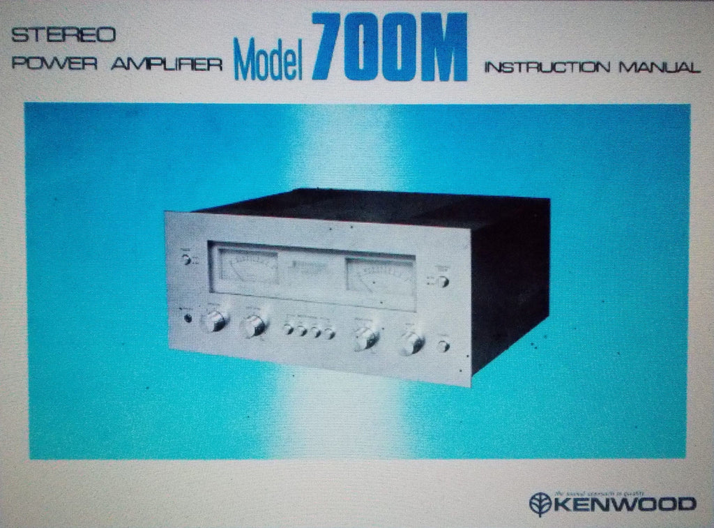 KENWOOD 700M STEREO POWER AMP INSTRUCTION MANUAL INC CONN AND BLK DIAG 12 PAGES ENG