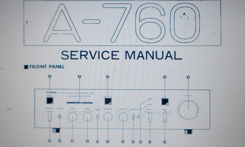 YAMAHA A-760 STEREO INTEGRATED AMP SERVICE MANUAL INC SCHEMS AND PARTS LIST 20 PAGES ENG