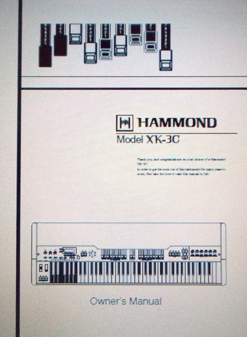 HAMMOND XK-3C KEYBOARD OWNER'S MANUAL INC TRSHOOT GUIDE 126 PAGES ENG