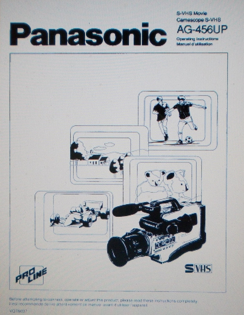 PANASONIC AG-456UP S-VHS MOVIE CAMERA OPERATING INSTRUCTIONS 144 PAGES ENG FRANC