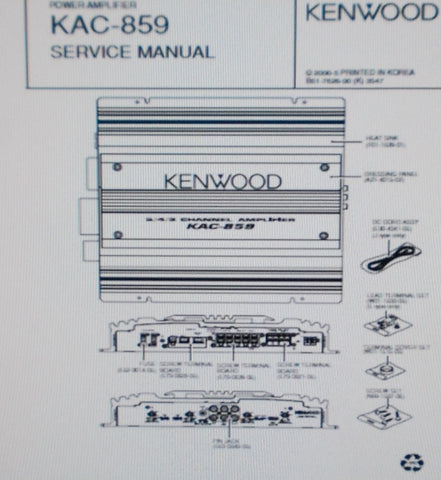 KENWOOD KAC-859 POWER AMP SERVICE MANUAL INC SCHEMS PCBS AND PARTS LIST 16 PAGES ENG