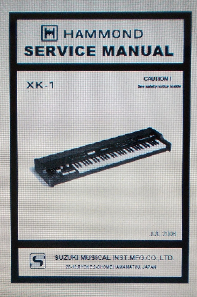 HAMMOND XK-1 DRAWBAR KEYBOARD SERVICE MANUAL INC SCHEMS AND PARTS LIST 33 PAGES ENG
