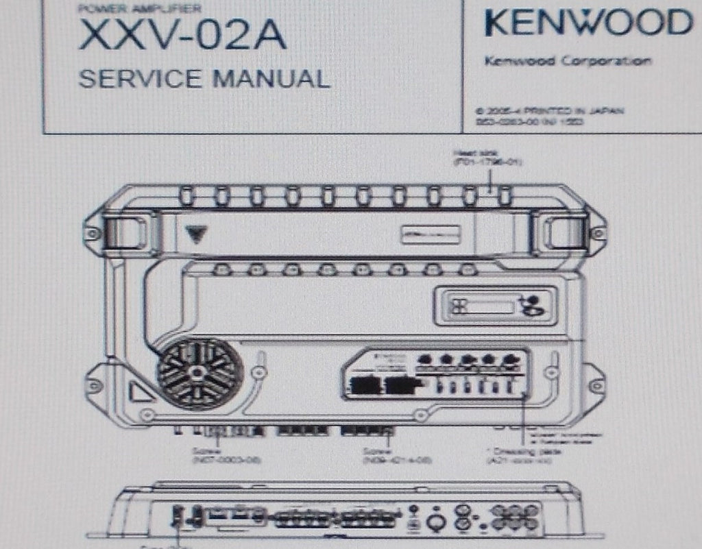 KENWOOD XXV-02A POWER AMP SERVICE MANUAL INC BLK DIAG SCHEMS PCBS AND PARTS LIST 26 PAGES ENG