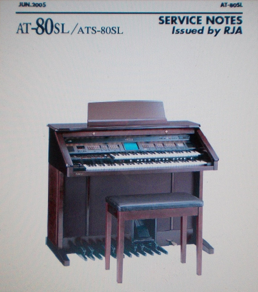 ROLAND AT-80SL ATS-80SL MUSIC ATELIER SERVICE NOTES INC SCHEMS AND PARTS LIST 126 PAGES ENG