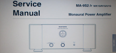 MARANTZ MA-9S2 MONAURAL POWER AMP SERVICE MANUAL INC SCHEMS AND PARTS LIST 27 PAGES ENG