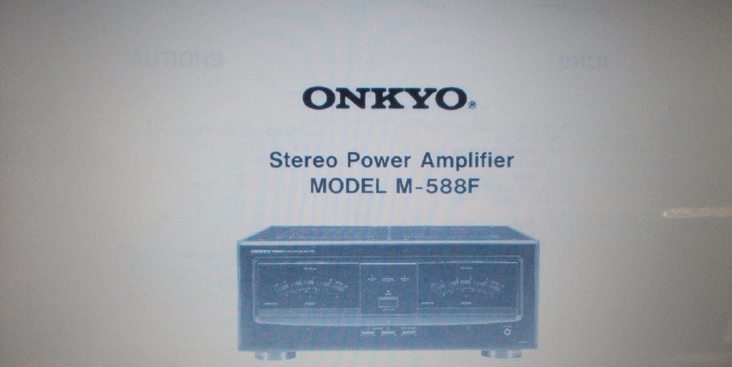 ONKYO M-588F STEREO POWER AMP INSTRUCTION MANUAL INC CONN DIAG 3 PAGES ENG