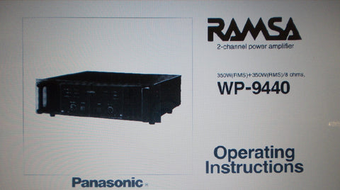 PANASONIC WP9440 2 CHANNEL POWER AMP OPERATING INSTRUCTIONS INC CONN DIAGS AND BLK DIAG 10 PAGES ENG