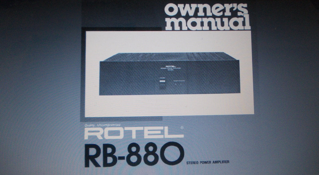 ROTEL RB-880 STEREO POWER AMP OWNER'S MANUAL INC CONN DIAGS 5 PAGES ENG