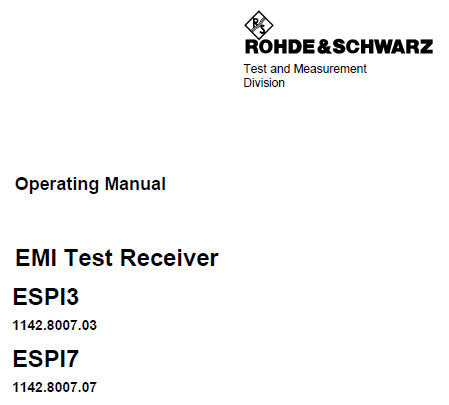 EMI ESP13 ESP17 TEST RECEIVER OPERATING MANUAL 786 PAGES ENG