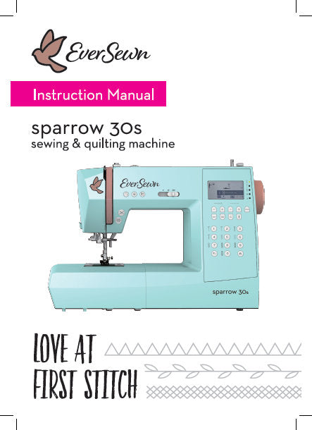 EVERSEWN SPARROW 30S SEWING MACHINE INSTRUCTION MANUAL BOOK 84 PAGES ENG