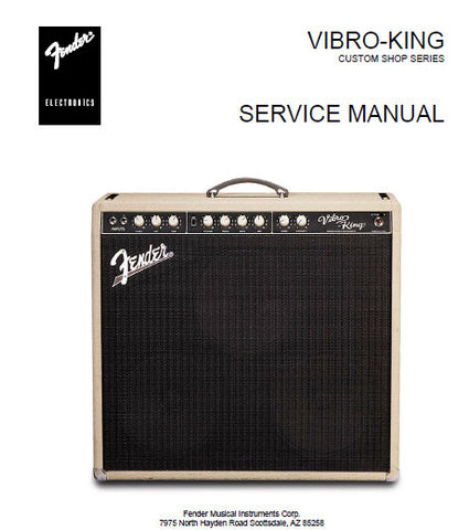 FENDER VIBRO-KING AMPLIFIER SERVICE MANUAL INC PCB SCHEM DIAGS AND PARTS LIST 9 PAGES ENG