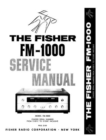 FISHER FM-1000 FM RECEIVER SERVICE MANUAL INC BLK DIAG SCHEM DIAGS TUBE LAYOUT AND PARTS LIST 10 PAGES ENG