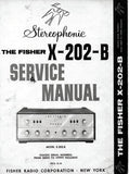 FISHER X-202-B STEREOPHONIC AMPLIFIER SERVICE MANUAL INC SCHEM DIAG TUBE LAYOUT AND PARTS LIST 7 PAGES ENG