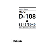 FOSTEX D-108 AND 8345 5040 8 TRACK DIGITAL MULTITRACK RECORDER SERVICE MANUAL INC PCBS SCHEM DIAGS AND PARTS LIST 70 PAGES ENG