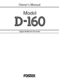 FOSTEX D-160 DIGITAL MULTITRACK RECORDER OWNER'S MANUAL 196 PAGES ENG