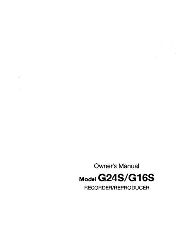 FOSTEX G16S G24S MULTITRACK RECORDER REPRODUCER OWNER'S MANUAL 61 PAGES ENG