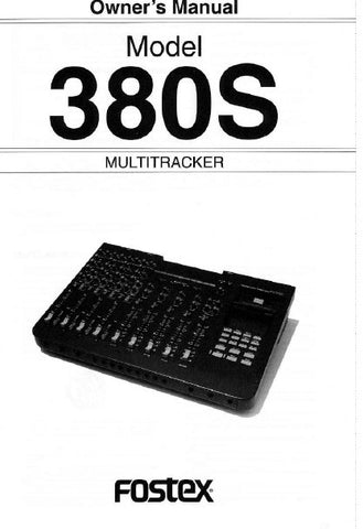 FOSTEX MODEL 380S MULTITRACKER OWNER'S MANUAL INC BLK DIAG 48 PAGES ENG