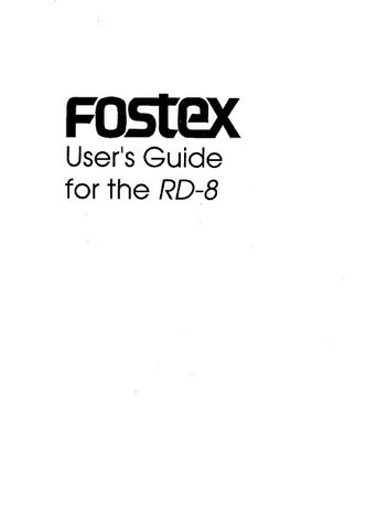FOSTEX RD-8 AUDIO RECORDER USER'S GUIDE 238 PAGES ENG