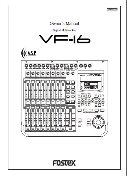 FOSTEX VF-16 DIGITAL MULTITRACKER OWNER'S MANUAL INC BLK DIAG 122 PAGES ENG