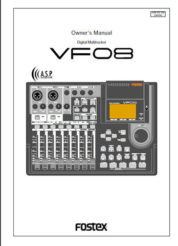 FOSTEX VF08 DIGITAL MULTITRACKER OWNER'S MANUAL INC BLK DIAG 118 PAGES ENG