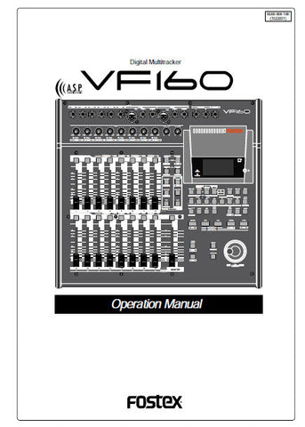 FOSTEX VF160 DIGITAL MULTITRACKER OPERATION MANUAL INC BLK DIAG 154 PAGES ENG