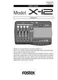 FOSTEX X-12 MULTITRACKER OWNER'S MANUAL INC BLK DIAG 20 PAGES ENG