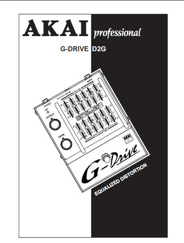 AKAI G-DRIVE D2G EQUALIZED DISTORTION REFERENCE MANUAL 9 PAGES ENG