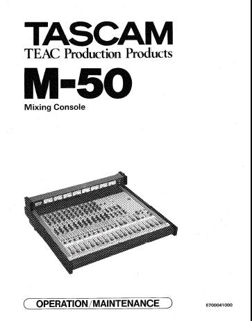 TASCAM M-50 MIXING CONSOLE OPERATION MAINTENANCE INC CONN DIAGS BLK DIAG LEVEL DIAG SIGNAL ROUTES DIAGS 58 PAGES ENG