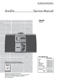 GRUNDIG CDM-900 PORTABLE MICRO SYSTEM CD CASSETTE TUNER SERVICE MANUAL INC BLK DIAG PCBS SCHEM DIAGS AND PARTS LIST 36 PAGES ENG DEUT