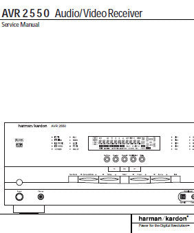 HARMAN KARDON AVR2550 AV RECEIVER SERVICE MANUAL INC TRSHOOT GUIDE BLK DIAGS WIRING DIAG SCHEM DIAGS PCB'S AND PARTS LIST 50 PAGES ENG