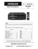 HITACHI AK-G88 AMUSEMENT KARAOKE PLAYER SERVICE MANUAL INC BLK DIAG PCBS SCHEM DIAGS AND PARTS LIST 39 PAGES ENG JAP