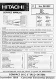 HITACHI AX12 AXC12 AX15 AXC15 CD STEREO SYSTEM SERVICE MANUAL INC BLK DIAG PCBS SCHEM DIAGS AND PARTS LIST 65 PAGES ENG FRANC