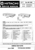 HITACHI DA-400 DA-401 CD PLAYER SERVICE MANUAL INC PCBS SCHEM DIAGS AND PARTS LIST 43 PAGES EN DEUT FRANC