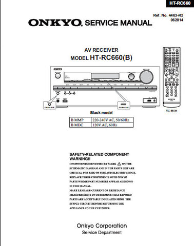ONKYO HT-RC660 (B) AV RECEIVER SERVICE MANUAL INC BLK DIAGS SCHEM DIAGS AND PARTS LIST 108 PAGES ENG