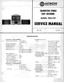 HITACHI TRQ-707 TRANSISTOR STEREO TAPE RECORDER SERVICE MANUAL INC PCBS SCHEM DIAG AND PARTS LIST 18 PAGES ENG
