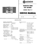 HITACHI TRQ-717 TRANSISTOR STEREO TAPE RECORDER SERVICE MANUAL INC PCB AND SCHEM DIAG 8 PAGES ENG