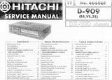 HITACHI D-909 STEREO CASSETTE TAPE DECK SERVICE MANUAL INC WIRING DIAG PCBS CIRCUIT DIAGS BLK DIAG AND PARTS LIST 22 PAGES ENG DEUT FRANC