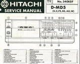 HITACHI D-MD5 STEREO CASSETTE TAPE DECK SERVICE MANUAL INC BLK DIAG PCBS CIRC DIAG AND PARTS LIST 21 PAGES ENG DEUT FRANC