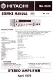 HITACHI HA-3500 STEREO INTEGRATED AMPLIFIER SERVICE MANUAL INC BLK DIAG PCBS SCHEM DIAG AND PARTS LIST 13 PAGES ENG DEUT FRANC