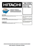 HITACHI HTD-K170E HTD-K170EUK DVD DIGITAL THEATER SYSTEM SERVICE MANUAL INC PCBS AND SCHEM DIAGS 54 PAGES ENG