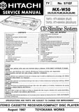 HITACHI MX-W50 STEREO CASSETTE RECEIVER CD PLAYER SERVICE MANUAL INC BLK DIAG PCBS SCHEM DIAGS AND PARTS LIST 89 PAGES ENG FRANC