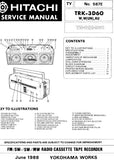 HITACHI TRK-3D60 FM SW SW MW RADIO CASSETTE TAPE RECORDER SERVICE MANUAL INC BLK DIAG PCBS SCHEM DIAG AND PARTS LIST 22 PAGES ENG