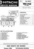 HITACHI TRK-P6E RADIO CASSETTE TAPE RECORDER SERVICE MANUAL INC BLK DIAG PCBS SCHEM DIAGS AND PARTS LIST 22 PAGES ENG