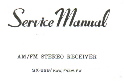 PIONEER SX-828 AM FM STEREO RECEIVER SERVICE MANUAL INC BLK DIAG PCBS SCHEM DIAGS AND PARTS LIST 54 PAGES ENG