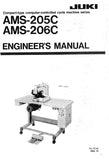 JUKI AMS-205C AMS-206C SEWING MACHINE ENGINEERS MANUAL BOOK INC SCHEM DIAGS AND TRSHOOT GUIDE 148 PAGES ENG