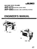 JUKI AVP-870 AVP-880 AUTOMATIC SEWING MACHINE ENGINEERS MANUAL BOOK INC TRSHOOT GUIDE 82 PAGES ENG