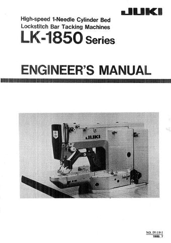 JUKI LK-1850 SERIES SEWING MACHINE ENGINEERS MANUAL BOOK INC TRSHOOT GUIDE 61 PAGES ENG