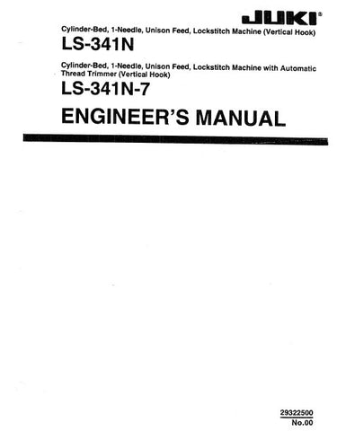 JUKI LS-341N LS-341N-7 SEWING MACHINE ENGINEERS MANUAL INC TRSHOOT GUIDE BOOK 43 PAGES ENG