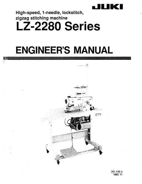 JUKI LZ-2280 SEWING MACHINE ENGINEERS MANUAL INC TRSHOOT GUIDE BOOK 60 PAGES ENG