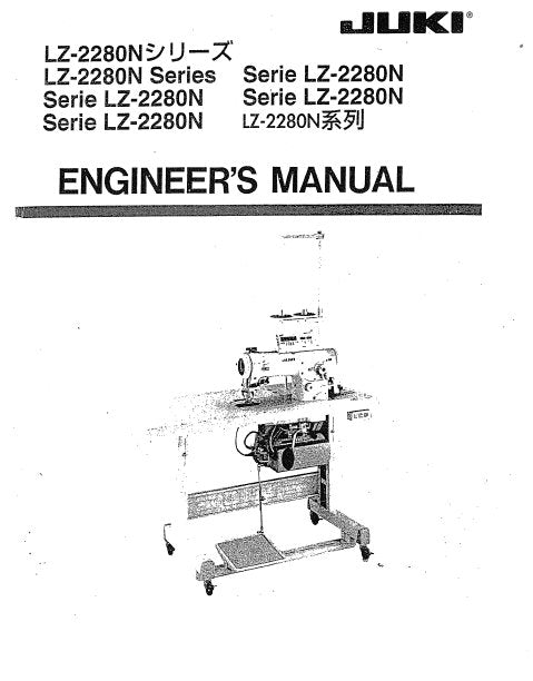 JUKI LZ-2280N SERIES SEWING MACHINE ENGINEERS MANUAL INC TRSHOOT GUIDE BOOK 63 PAGES ENG